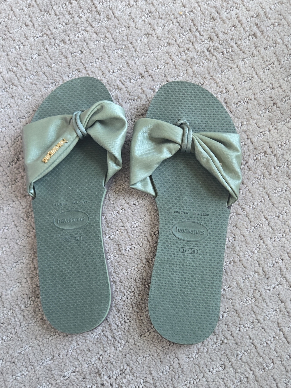 Havaianas Women's Olive Green Bow Slide Sandals